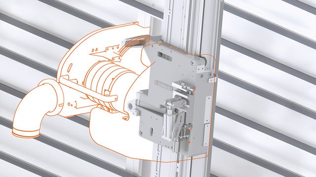 Sägeaggregat inklusive pneumatischer Arretierung für den Horizontalschnitt