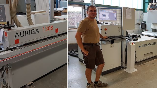 Gute Erfahrungen mit HOLZ-HER CNC Maschine PROMASTER 7125 und Kantenanleimmaschine Auriga 1308 HOLZHER Kundenreferenz Wieland aus Gernsbach ist zufrieden mit CNC- und Kantenbearbeitung